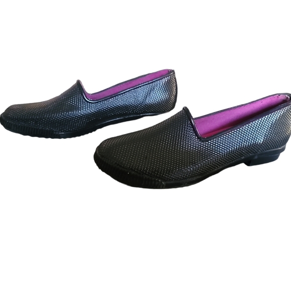 COUGAR RUBY RAIN SHOE black Waterproof rubber upper woman's size 10 cushioned - Picture 3 of 8